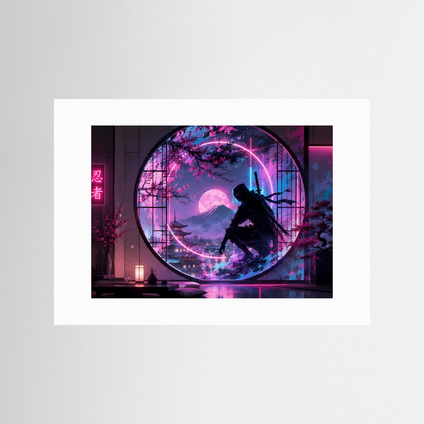 Neon Ninja in Japan | Cyberpunk Samurai & Sakura bei Nacht
