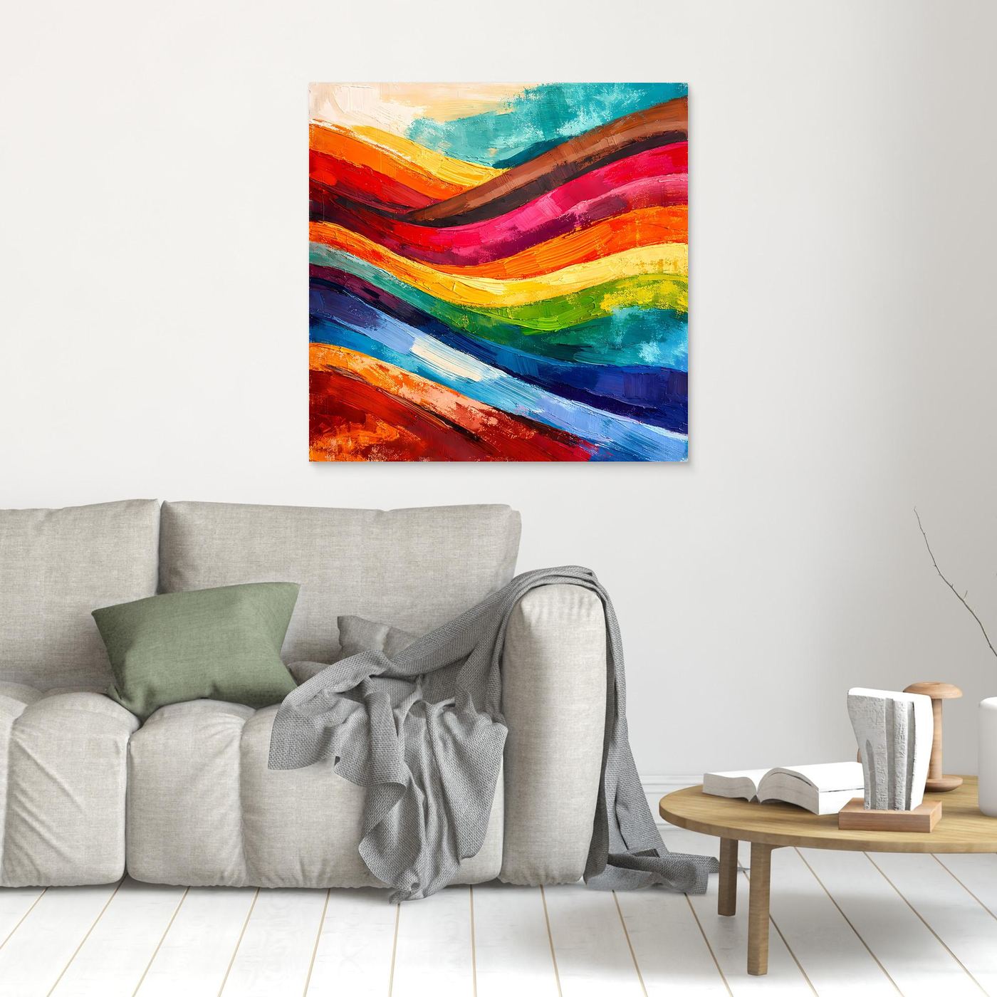 Abstraktes Farbenspiel Leinwandbild | Moderne Farbexplosion Kunst-Wandbild