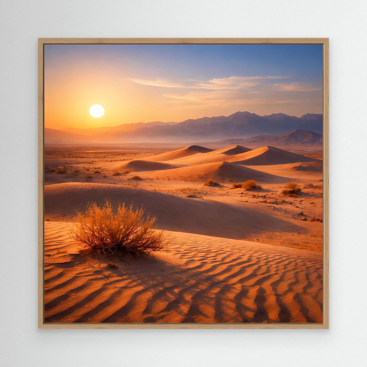 Leinwand Goldener Sonnenuntergang in der Wüste | Modernes Dünen-Landschaft Wandbild