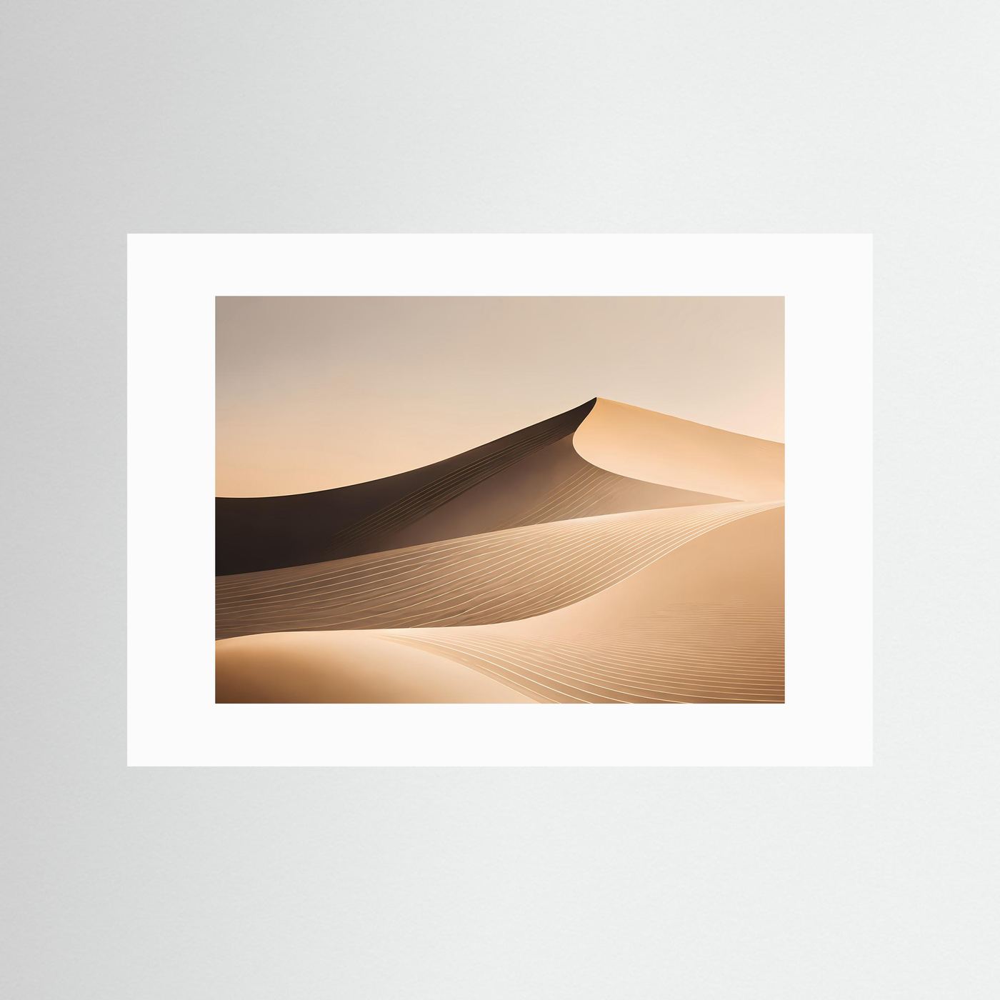 Minimalistische Wüstendünen Poster | Moderne Abstrakte Wüstenlandschaft | Beige Sanddünen Wandbild | Elegante Naturkunst | Premium Wall Art