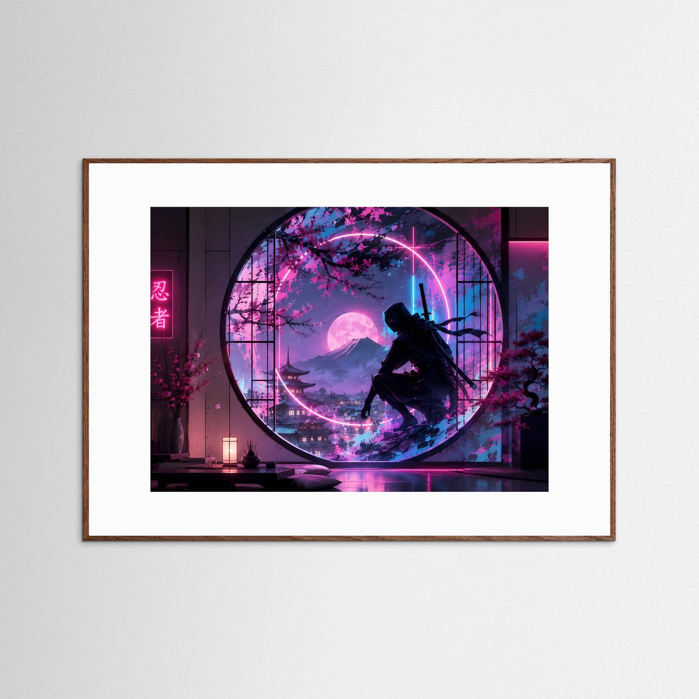 Neon Ninja in Japan | Cyberpunk Samurai & Sakura bei Nacht