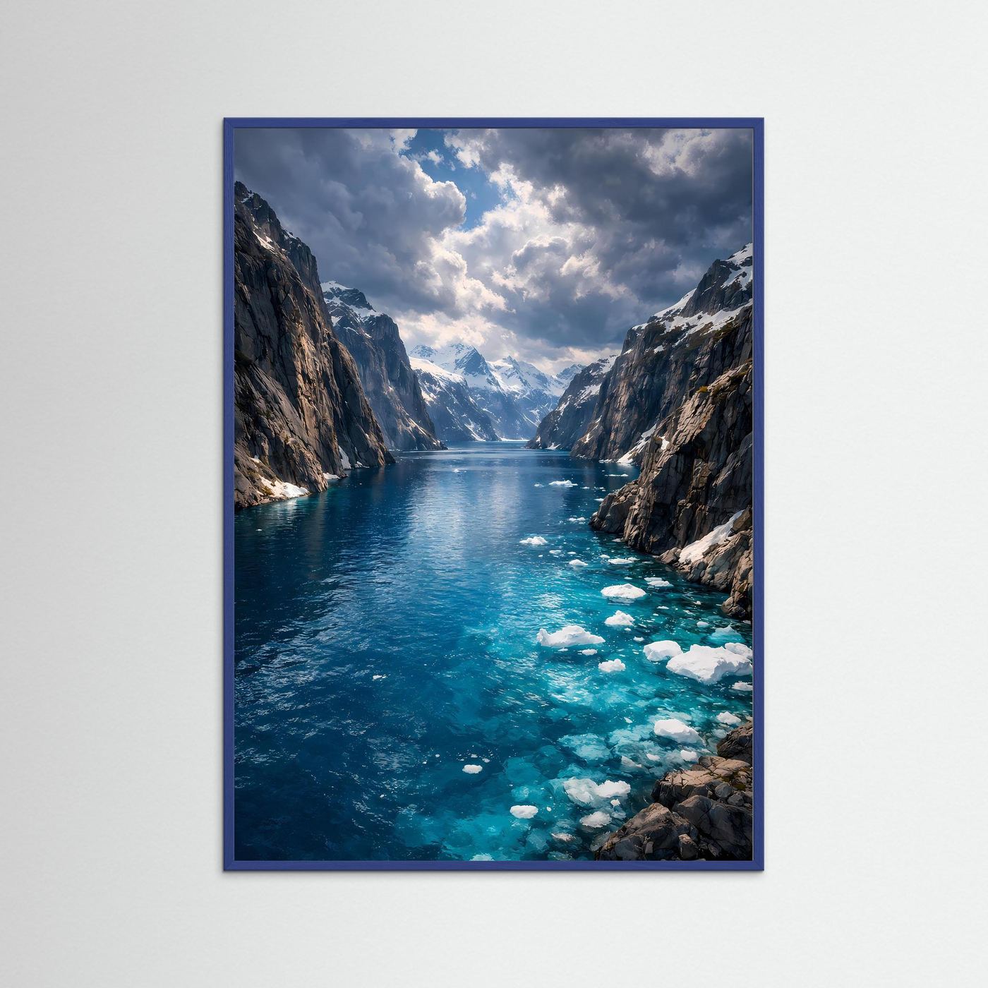 Poster Fjordlandschaft mit Treibeis | Majestätisches Fjord Wandbild