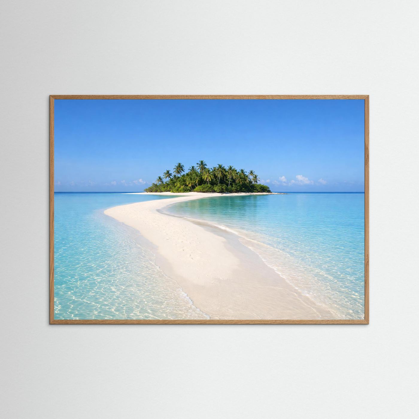 Einsame Sandbank im türkisblauen Ozean | Tropisches Paradies Poster Querformat