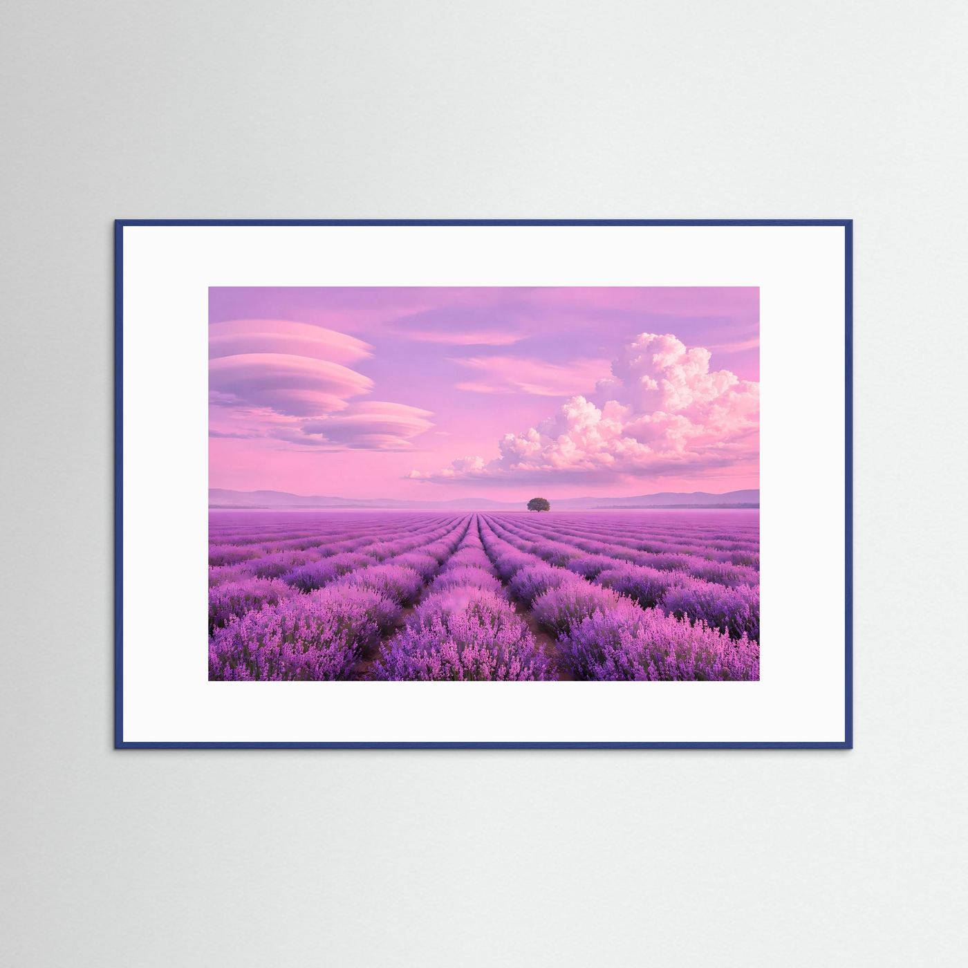 Traumhaftes Lavendelfeld in Rosa & Violett | Provence Panorama Natur Poster Querformat