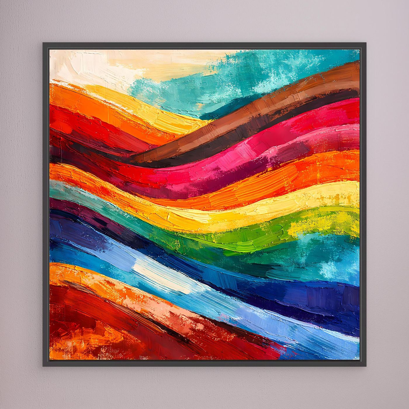 Abstraktes Farbenspiel Leinwandbild | Moderne Farbexplosion Kunst-Wandbild