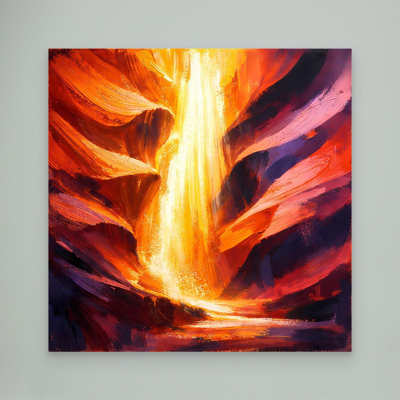 Leinwand Abstraktes Antelope Canyon Lichtspiel | Majestätisches Felsenschlucht Wandbild