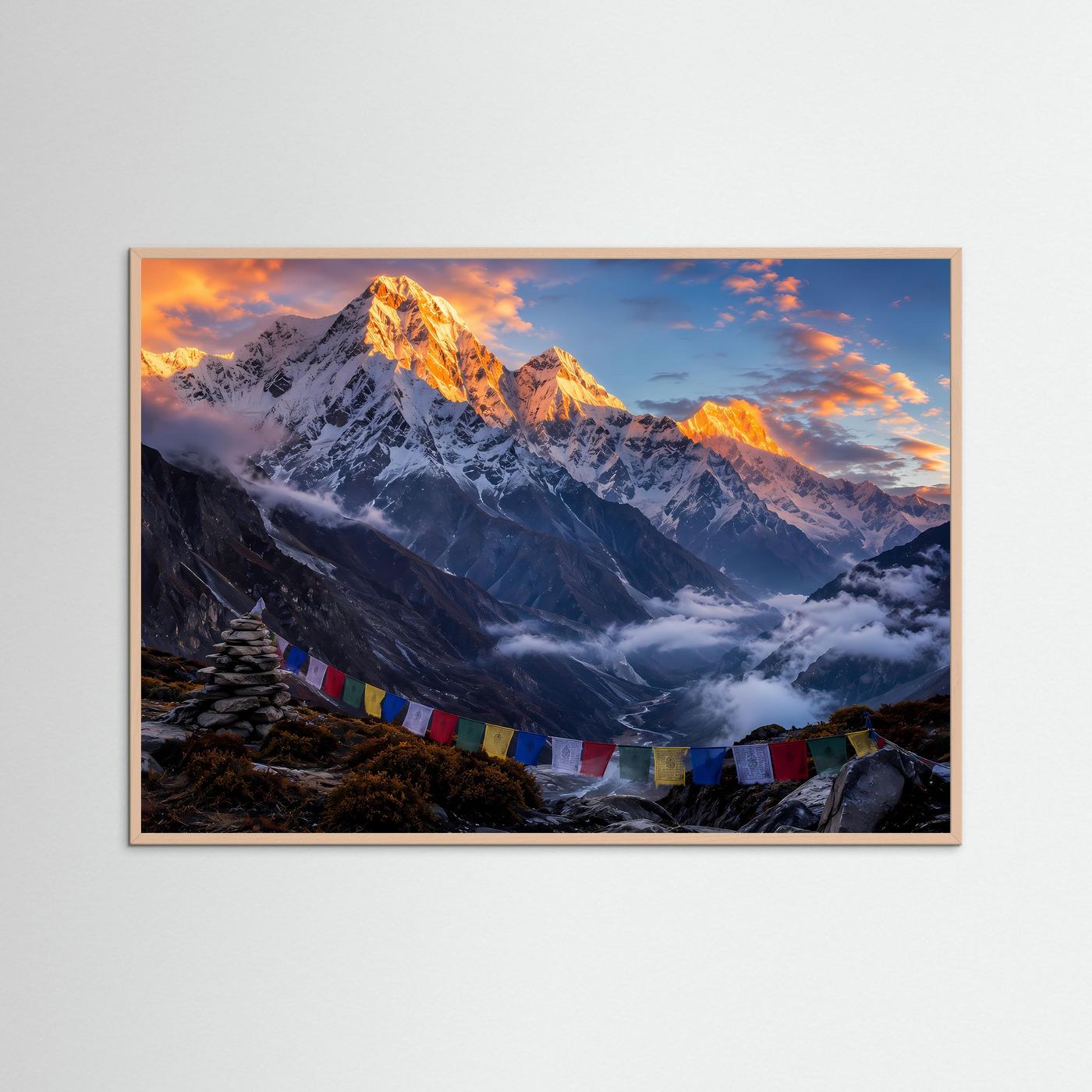 Majestätischer Himalaya im Alpenglühen | Nepal Berg & Natur Poster