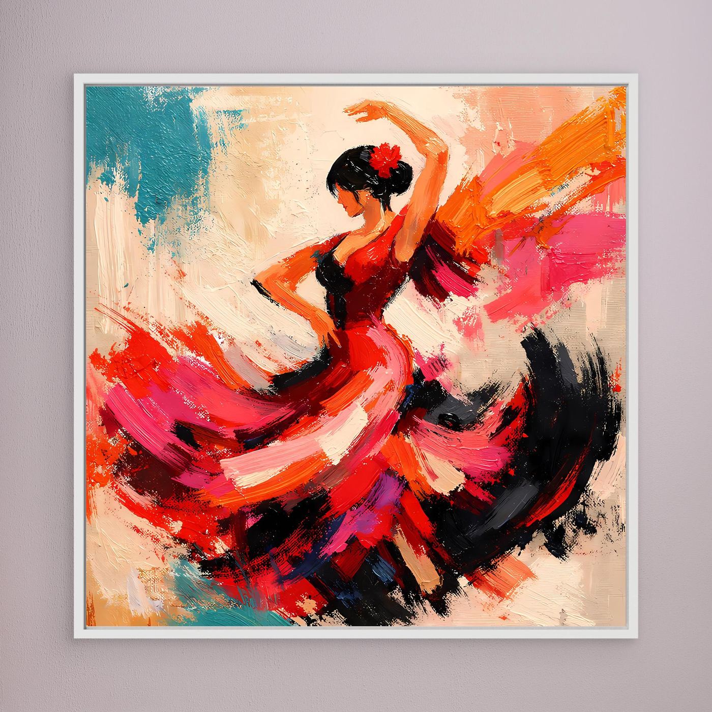 Premium Leinwand Flamenco Tänzerin Abstrakt | Modernes Kunst Poster Spanische Wanddeko