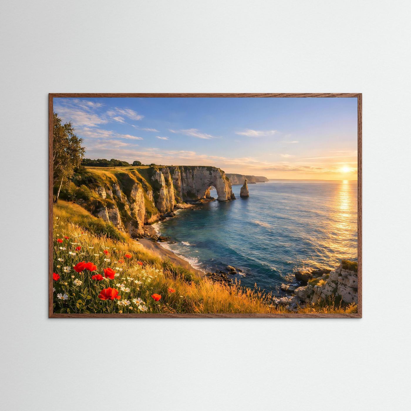 Majestätische Steilküste bei Sonnenuntergang | Klippen & Meer Poster Querformat