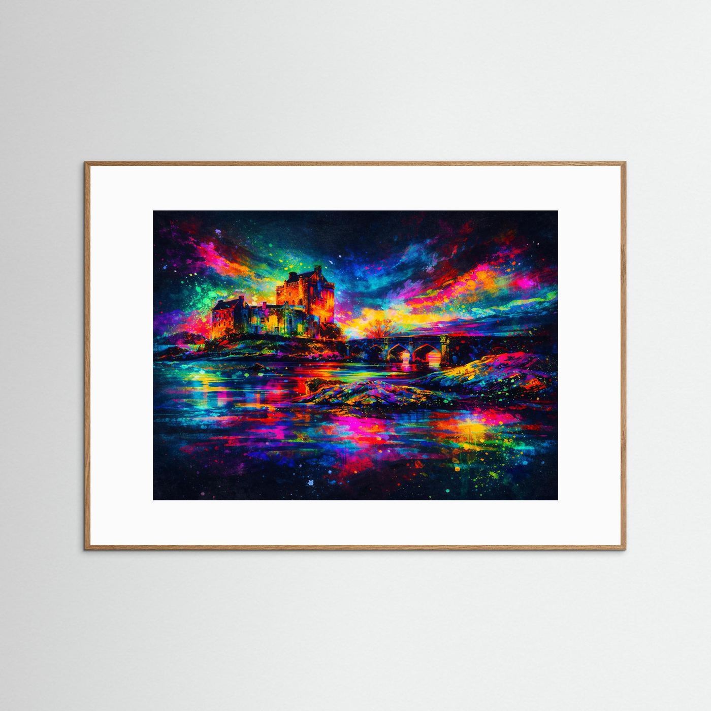 Farbgewaltiges Eilean Donan Castle | Schottland Burg & Natur Poster Querformat