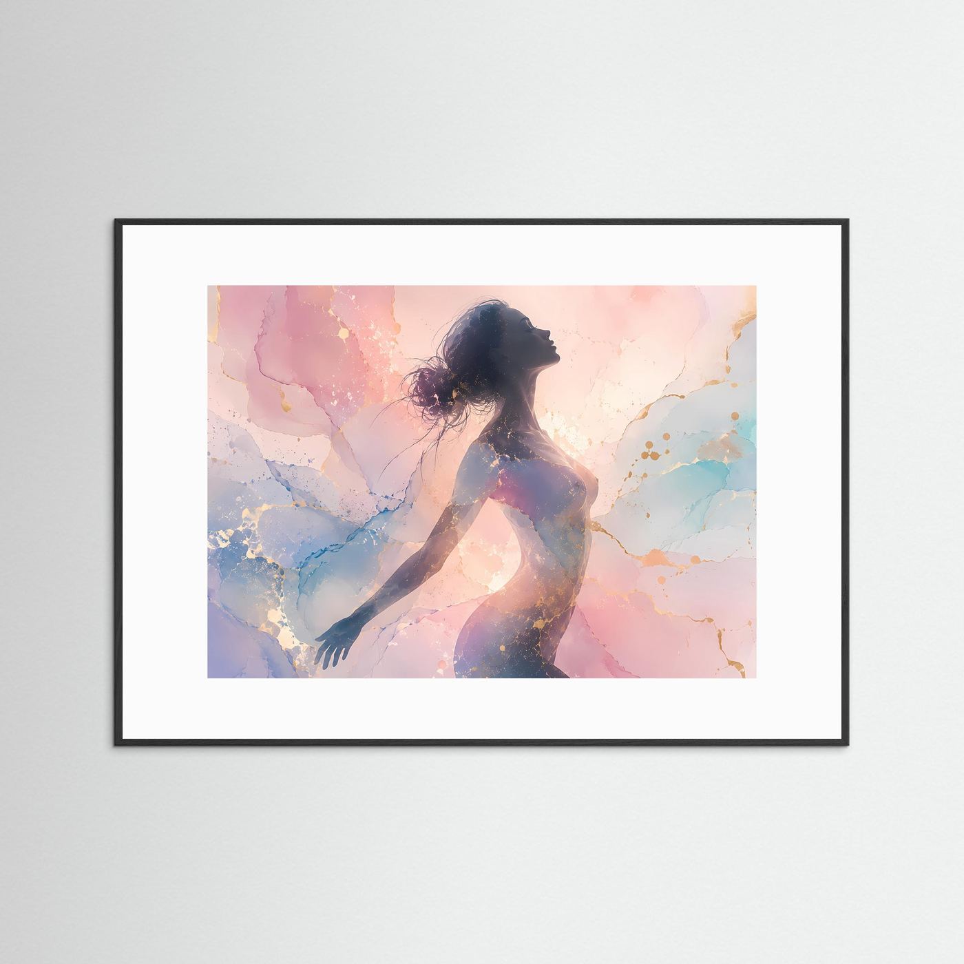 Frauen Silhouette Poster | Pastell Abstrakte Kunst | Feminine Wandkunst | Moderne Körper Silhouette Wall Art