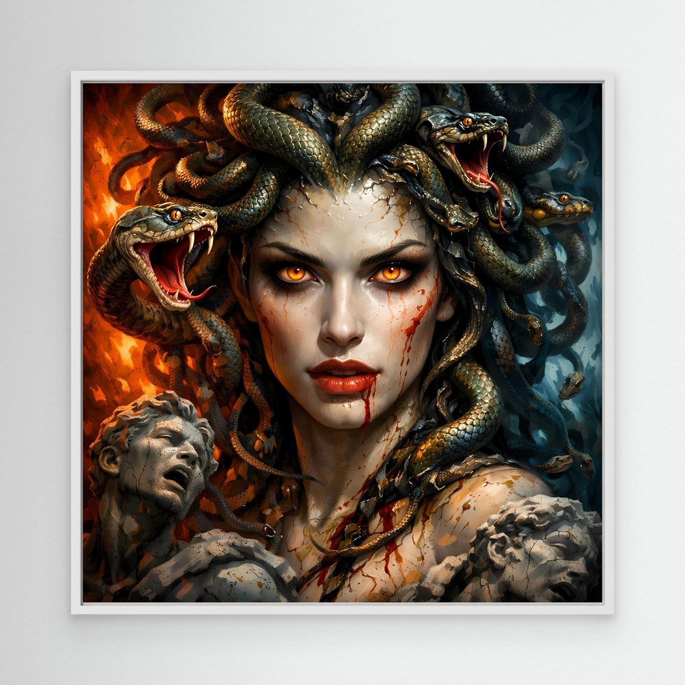 Leinwand Mythische Medusa mit Schlangenhaar | Griechische Mythologie Wandbild