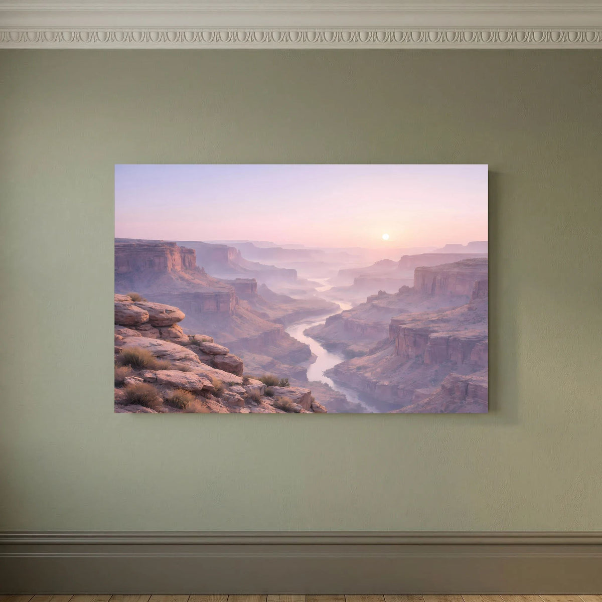 Canyon-Wandbild im Sonnenaufgang, Querformat, ohne Rahmen