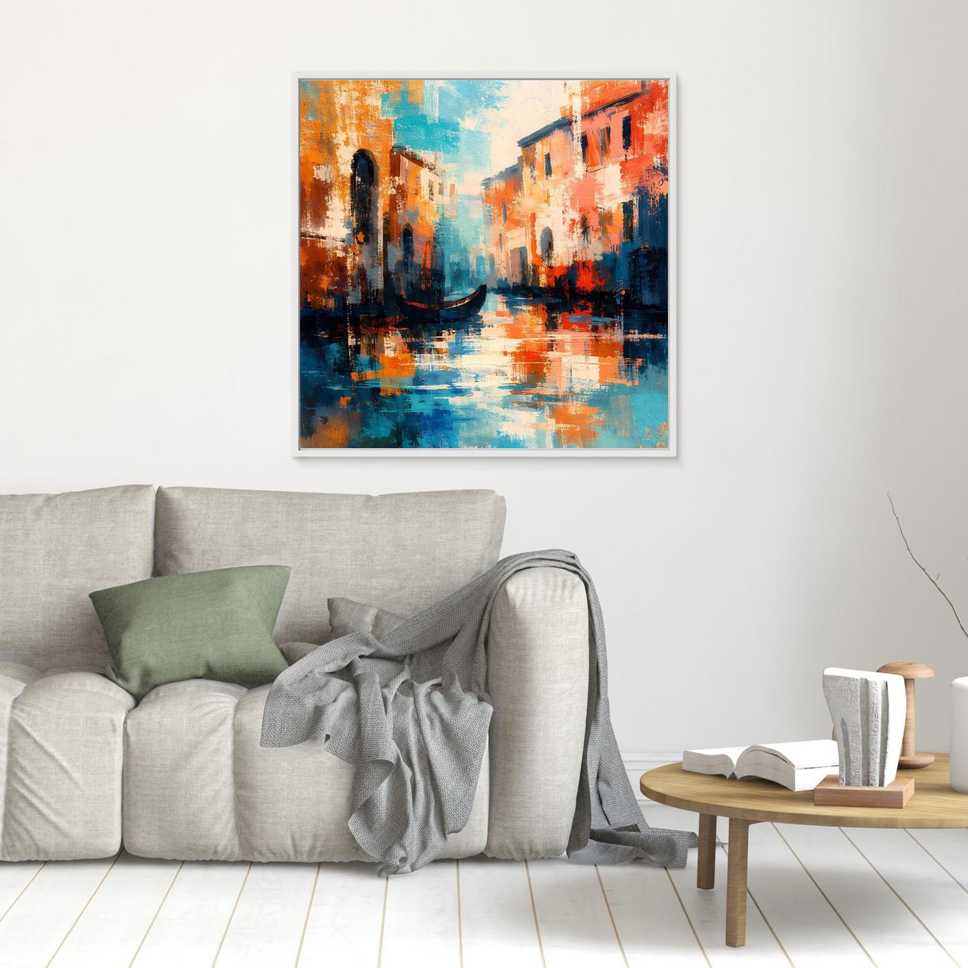 Leinwand Romantisches Venedig bei Sonnenuntergang | Abstraktes Gondel Wandbild