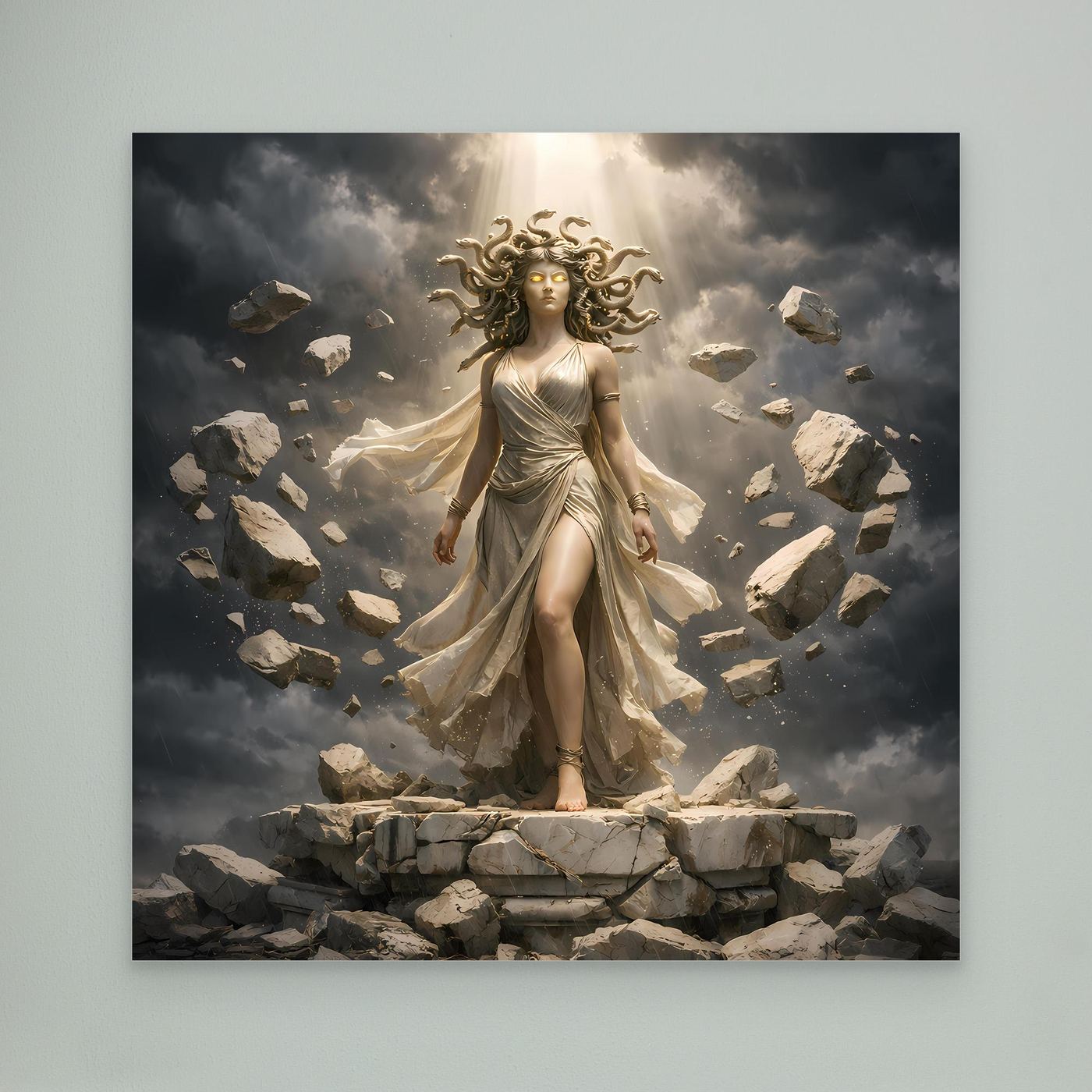 Premium Leinwand Medusa Gorgone Mythologie | Modernes Kunst Poster Fantasy Wandbild antik