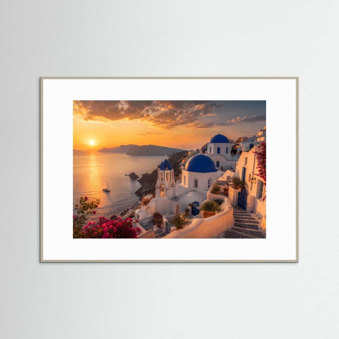 Griechischer Traum auf Santorini | Sonnenuntergang & Architektur Poster