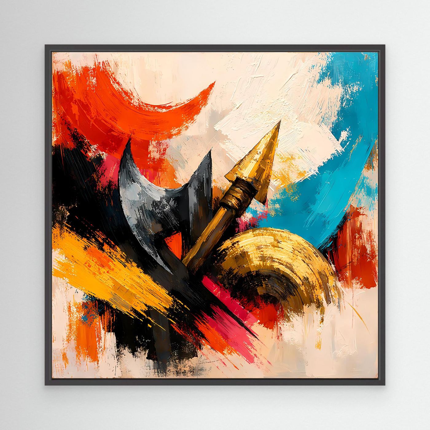 Premium Leinwand Abstrakte Wikinger Waffen | Modernes Kunst Poster Historische Wanddeko