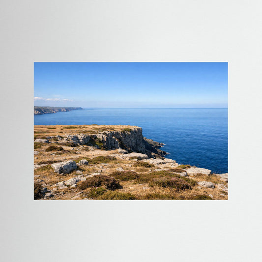 Ozean-Klippenpanorama-Poster im Querformat mit Felsklippe und Meer