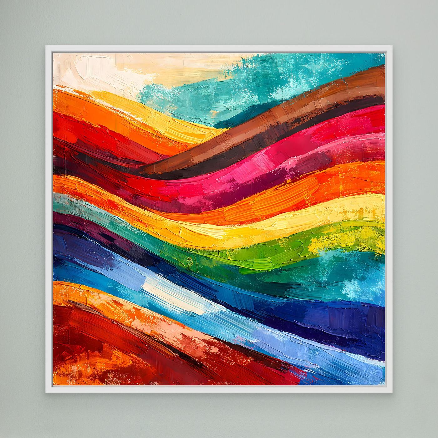 Abstraktes Farbenspiel Leinwandbild | Moderne Farbexplosion Kunst-Wandbild
