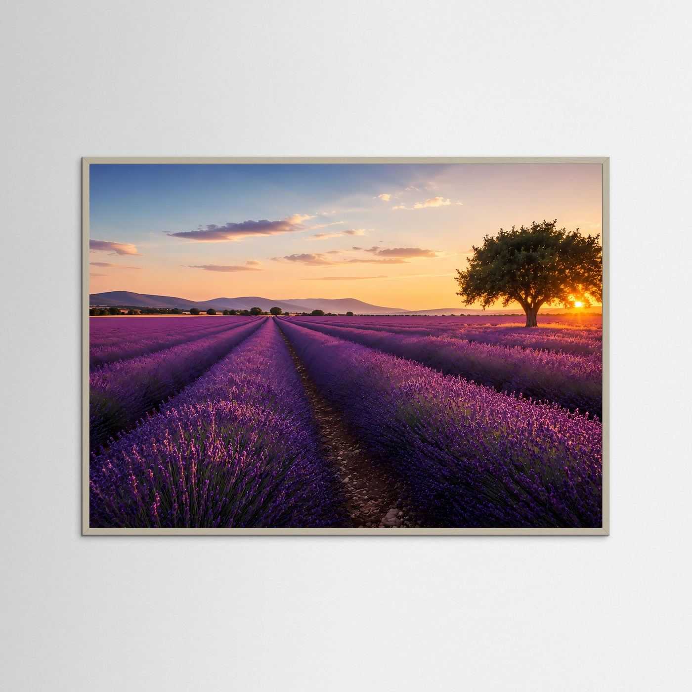 Lavendelfeld bei Sonnenuntergang | Provence Landschaft Wandkunst
