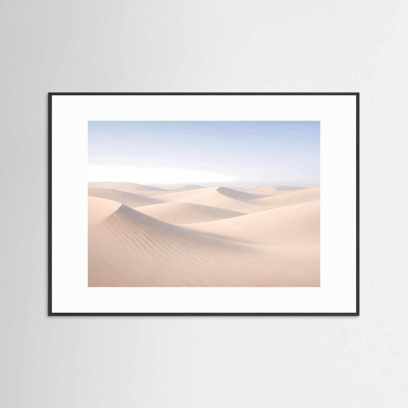 Minimalistische Sanddünen in sanften Erdtönen | Wüste Panorama Poster Querformat
