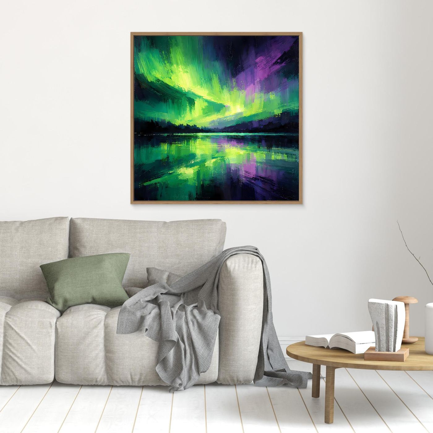 Leinwand Magisches Polarlicht | Abstraktes Nordlicht Natur Wandbild