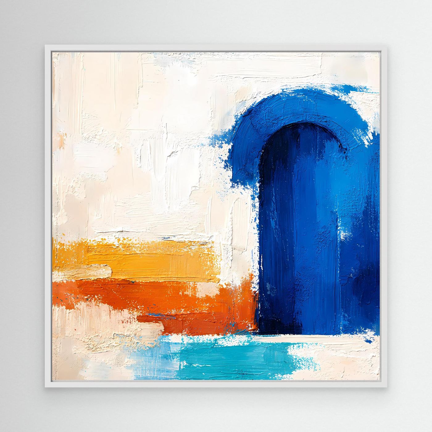 Leinwand Blauer Marokkanischer Torbogen | Abstraktes Orientalisches Wandbild