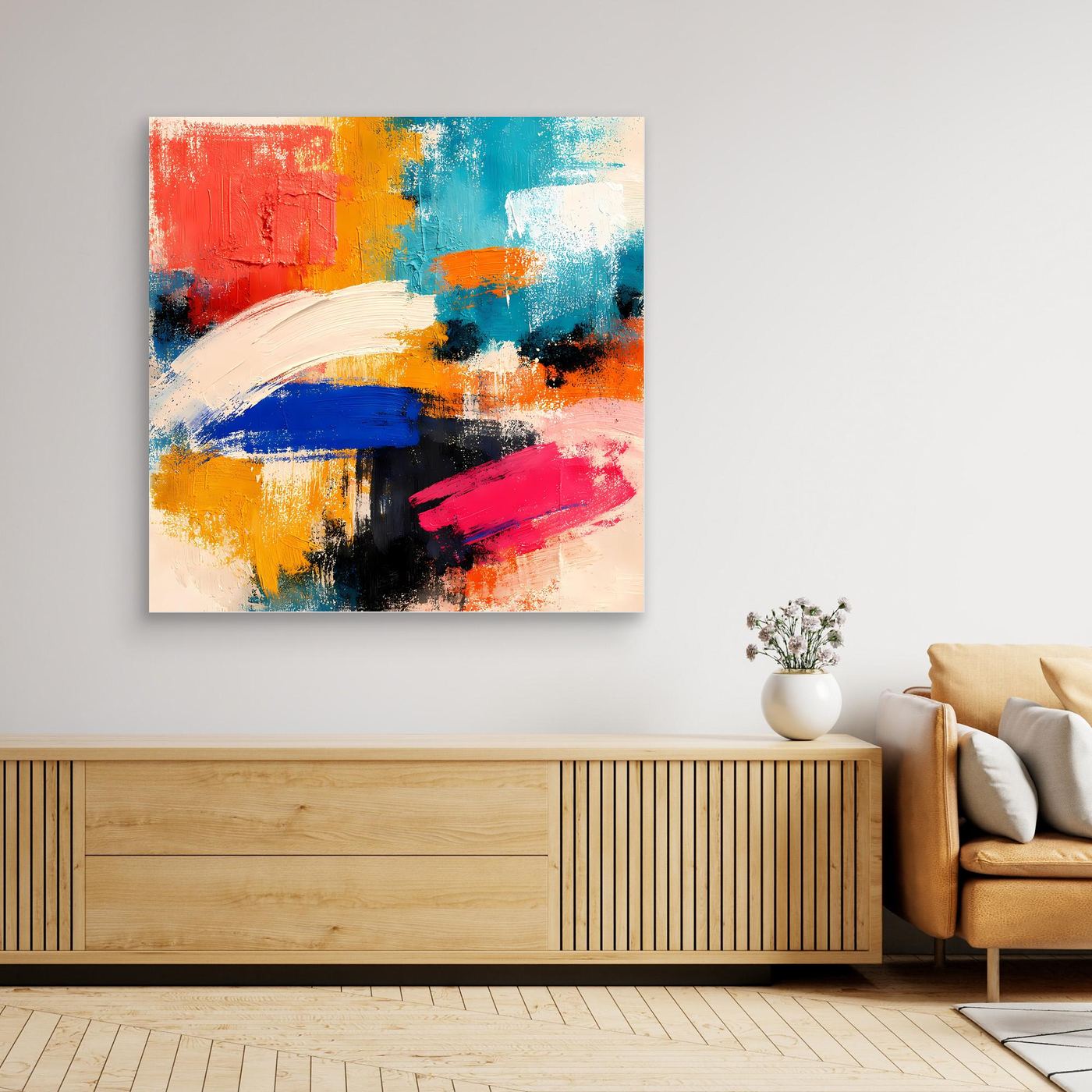 Leinwand Farbenfrohe Abstrakte Texturen | Modernes Color-Blocking Wandbild