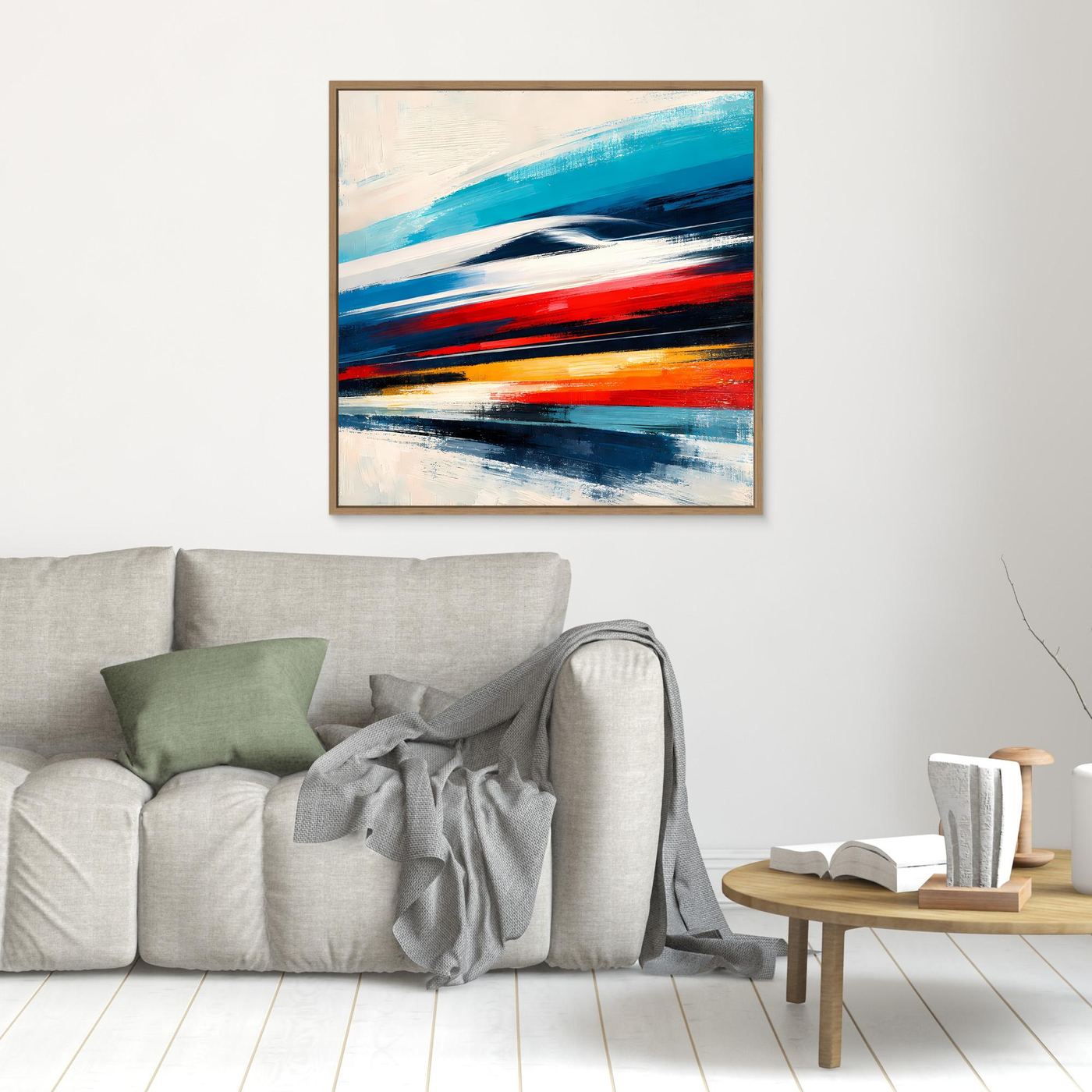Leinwand Dynamischer Hochgeschwindigkeitszug | Abstraktes Wandbild auf echter Leinwand