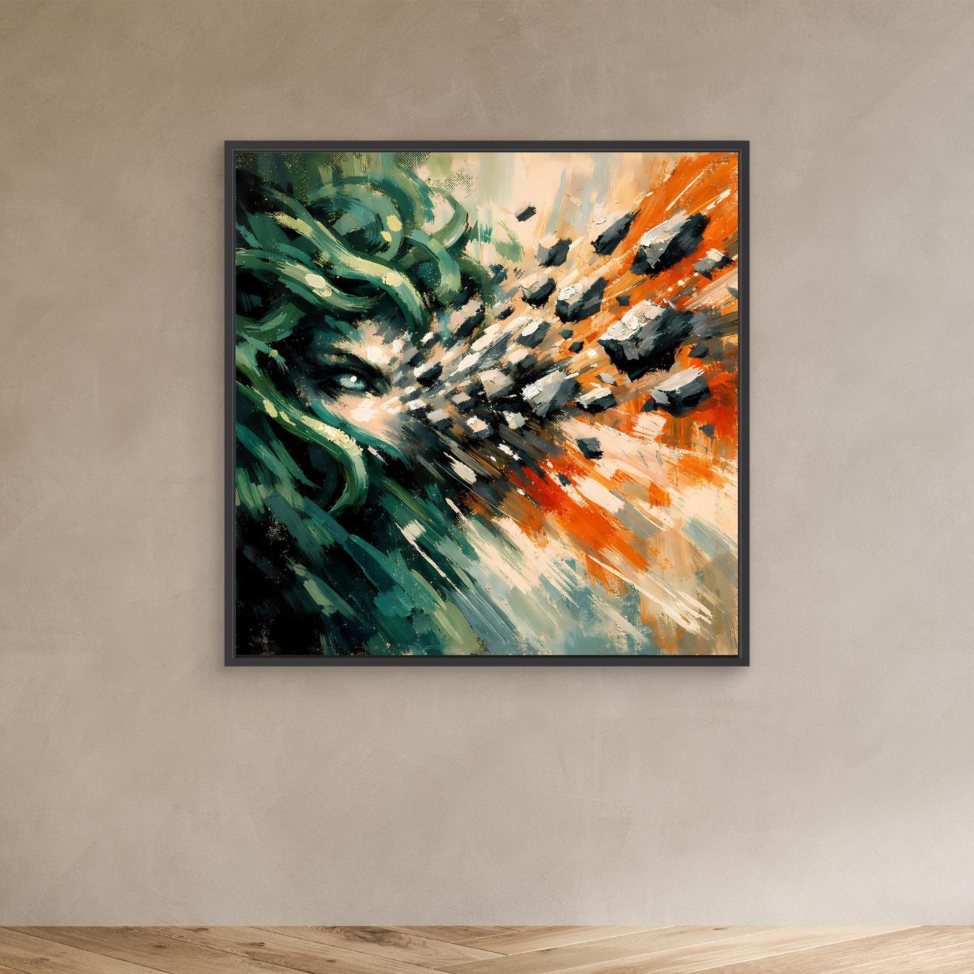 Leinwand Medusa Steinblick | Abstraktes Mythologie Fantasy Wandbild