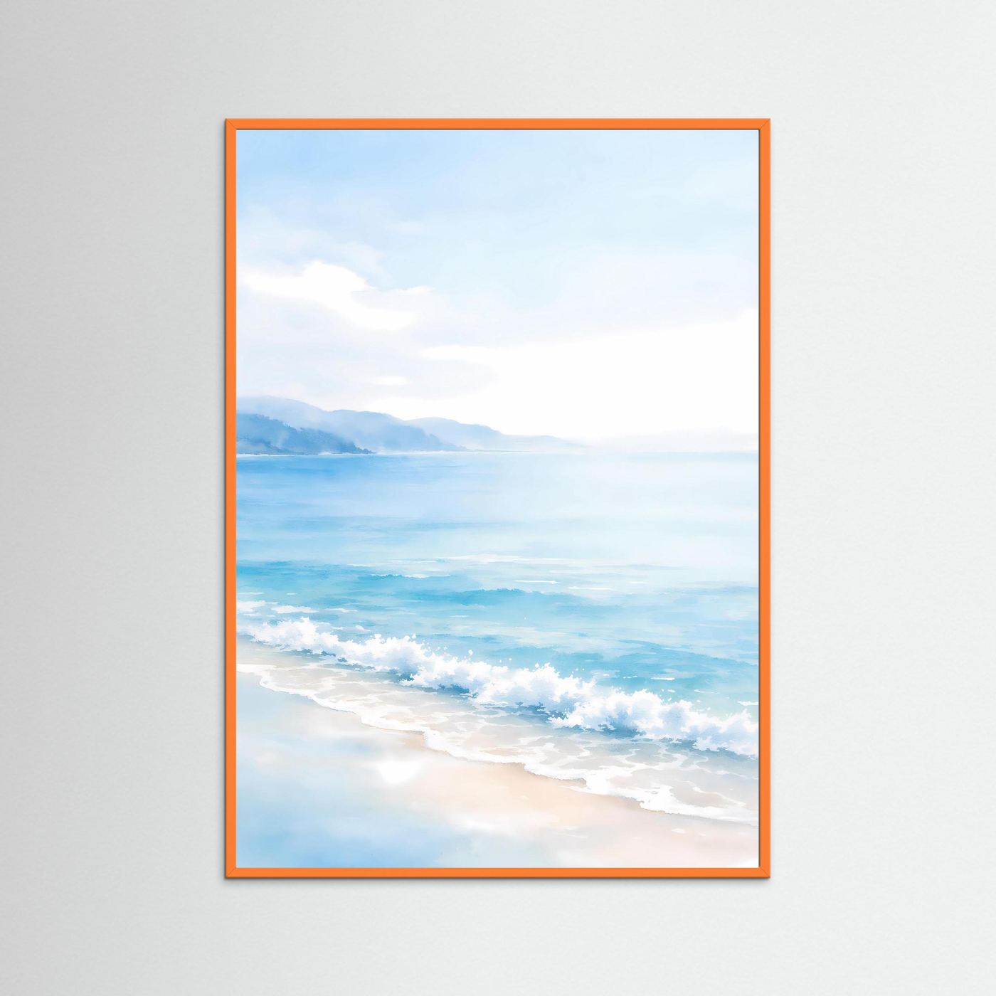 Poster Mediterrane Küste im Morgenlicht | Minimalistisches Meer Wandbild
