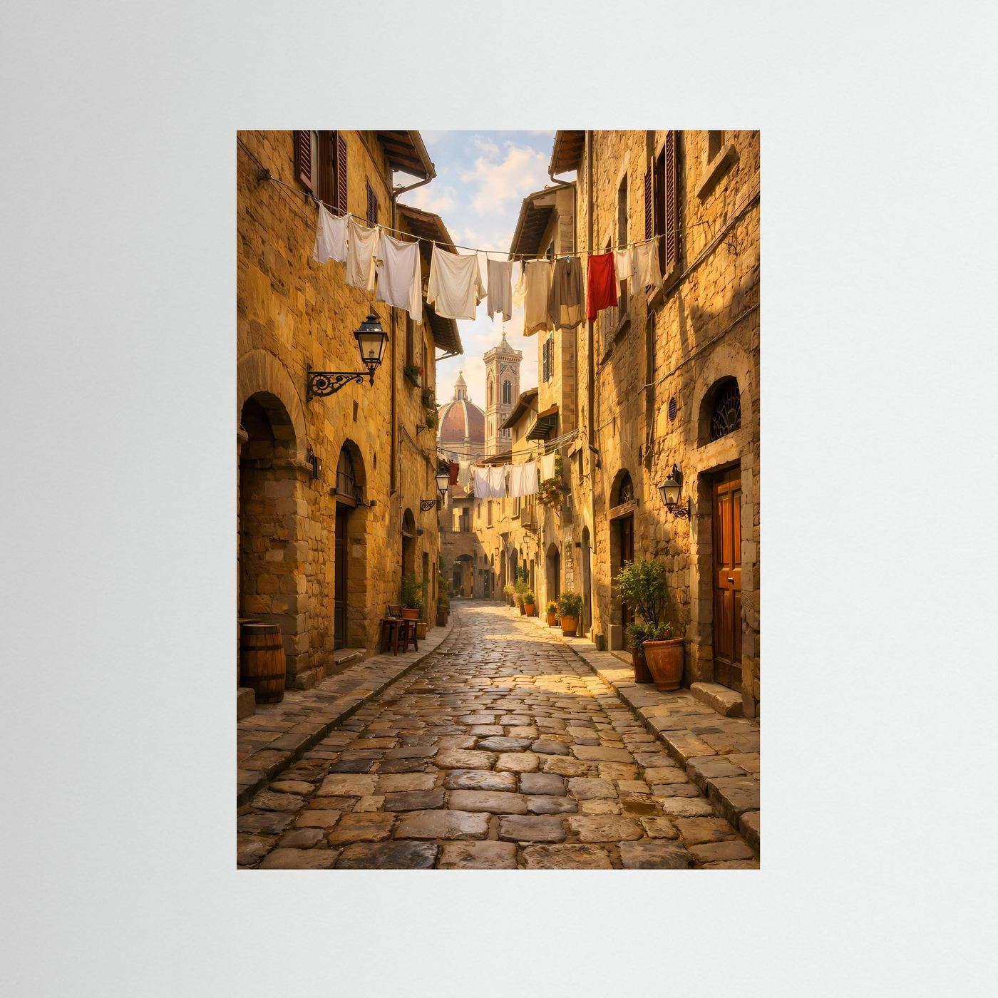 Poster Toskanische Gasse Florenz | Historische Altstadt Wandbild