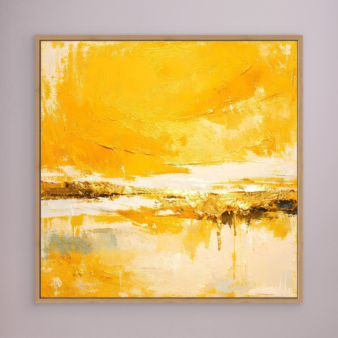 Leinwand Abstraktes Gemälde in Sonnengelb und Gold | Modernes Abstraktes Wandbild