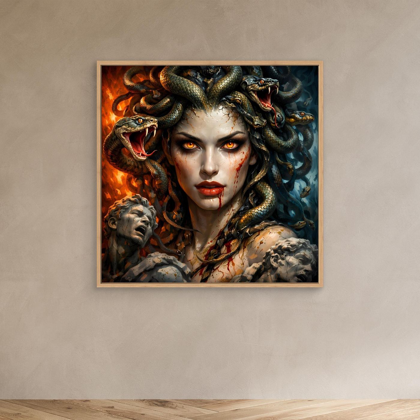 Leinwand Mythische Medusa mit Schlangenhaar | Griechische Mythologie Wandbild