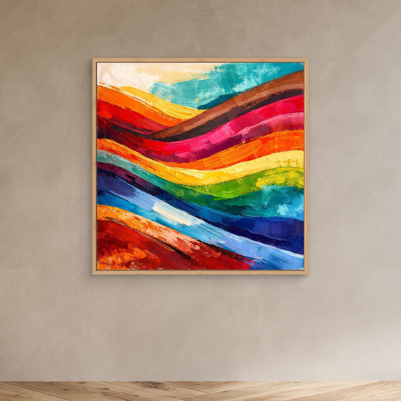 Abstraktes Farbenspiel Leinwandbild | Moderne Farbexplosion Kunst-Wandbild