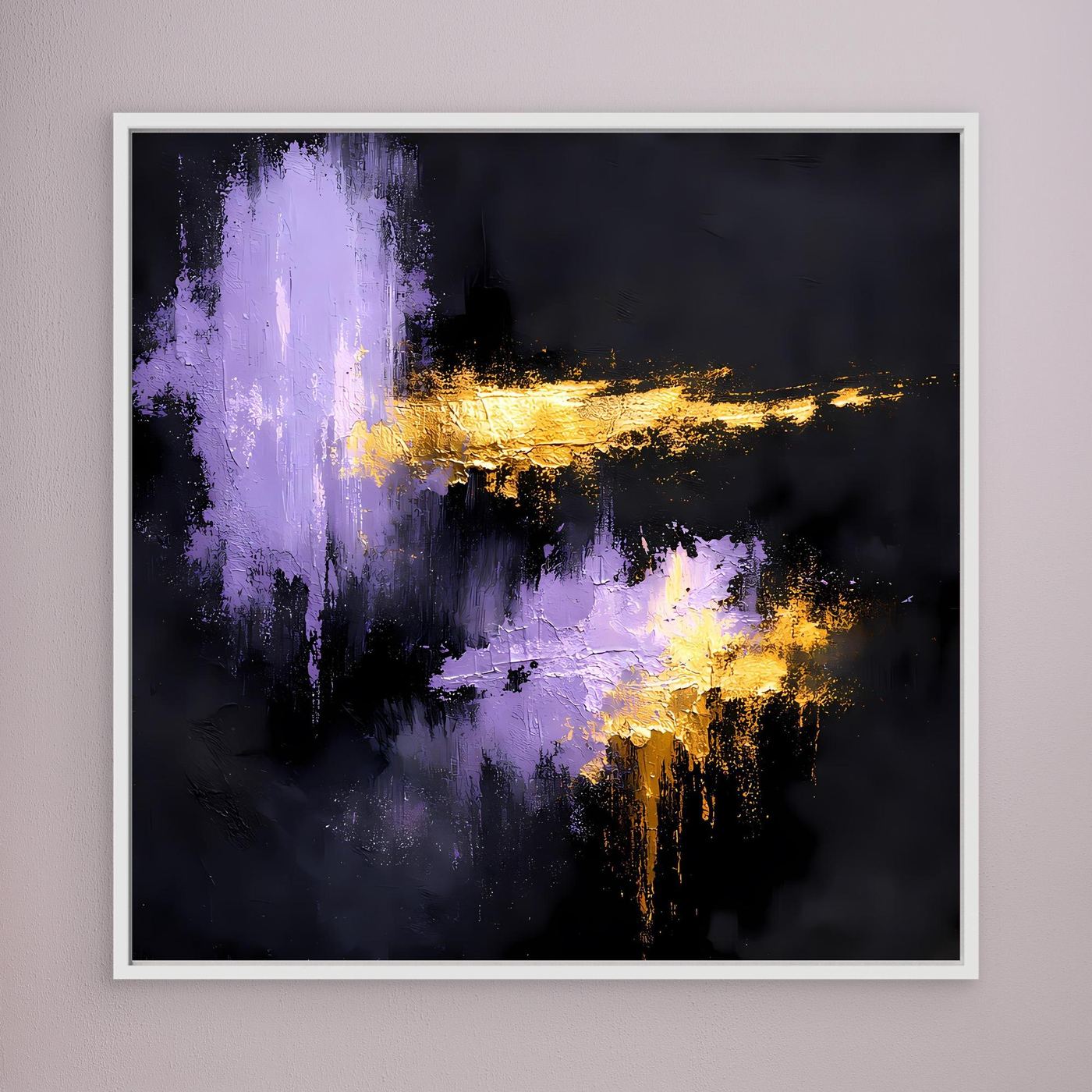 Leinwand Elegante Lila Nuancen und Gold | Modernes Abstraktes Expressionismus Wandbild