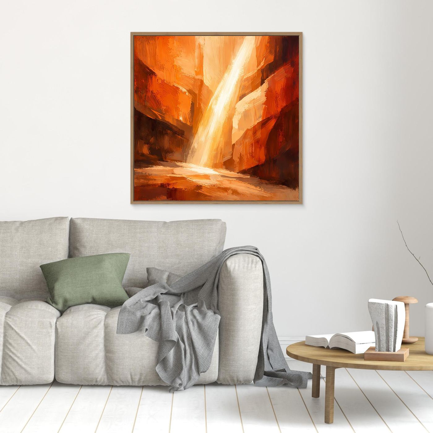 Leinwand Magischer Lichtstrahl im Canyon | Abstraktes Felsen Wandbild