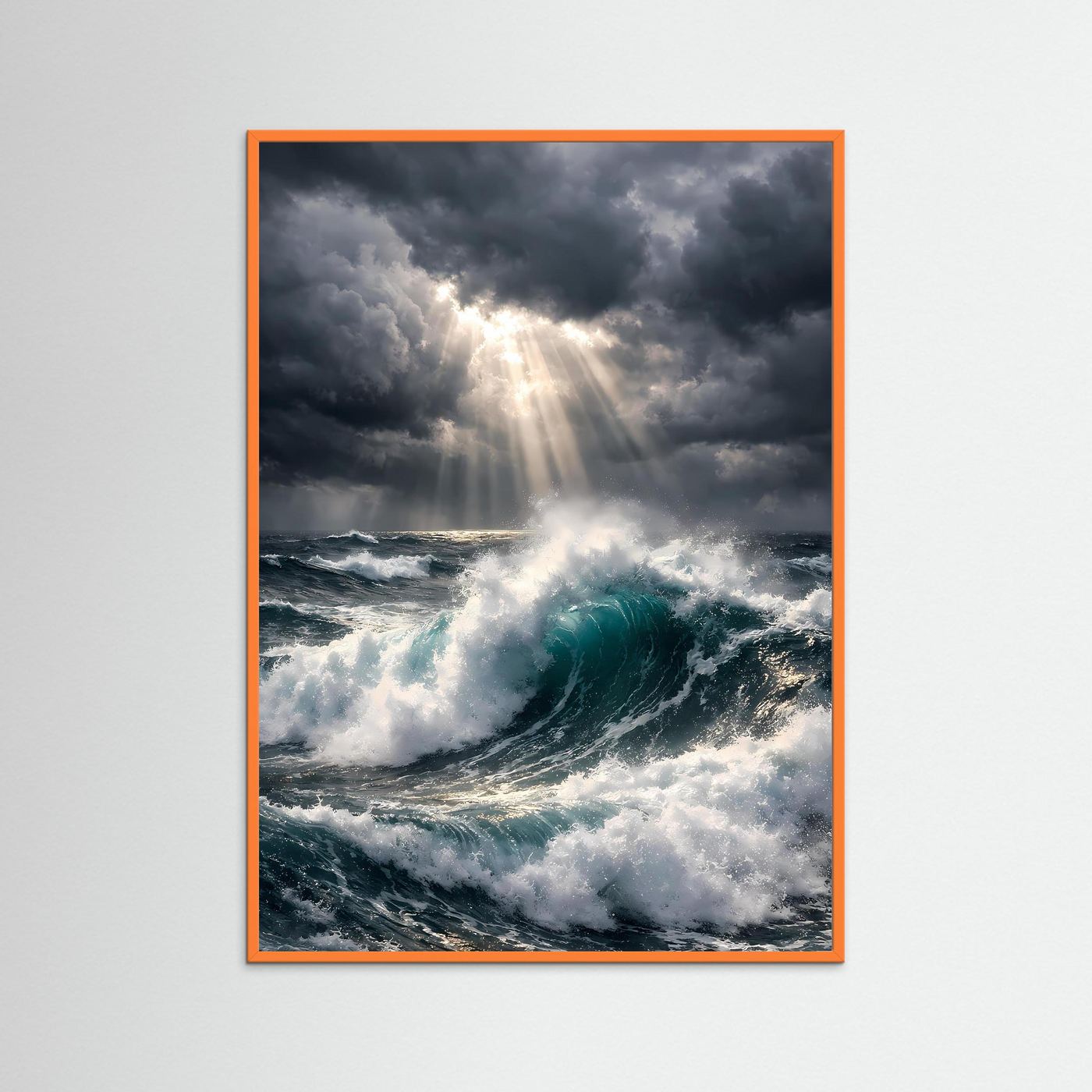 Poster Aufgewühltes Meer im Gewitter | Majestätisches Ozean Wandbild