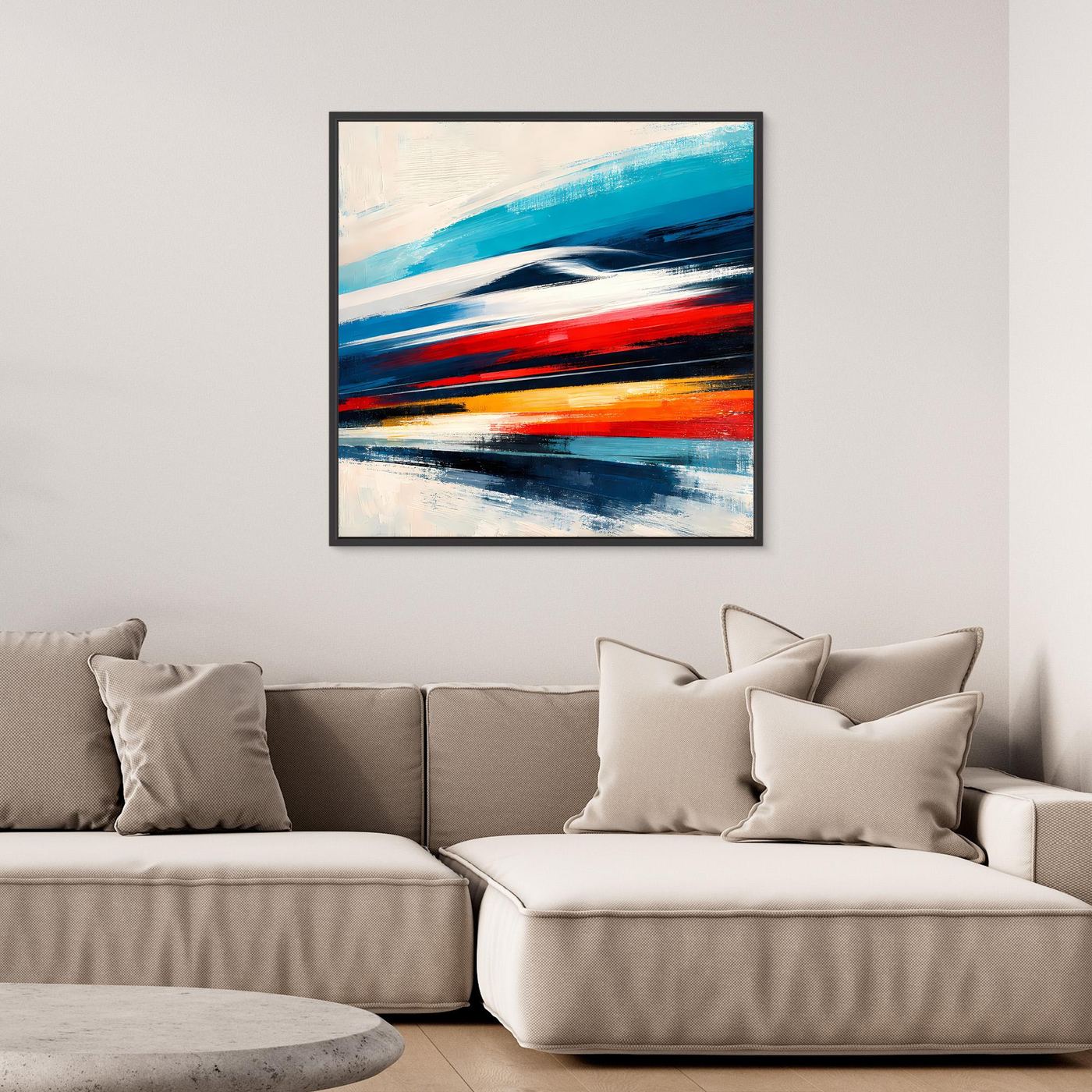 Leinwand Dynamischer Hochgeschwindigkeitszug | Abstraktes Wandbild auf echter Leinwand