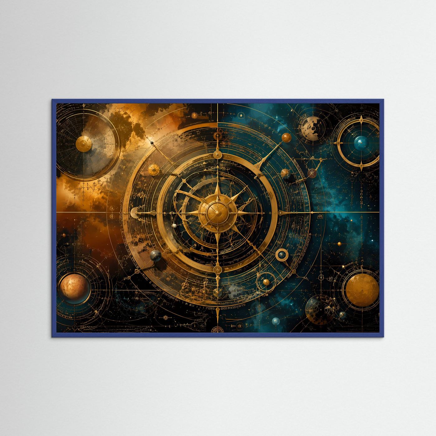 Kosmische Navigation | Astronomische Uhr & Astrologie Poster mit Gold- und Galaxie-Akzenten