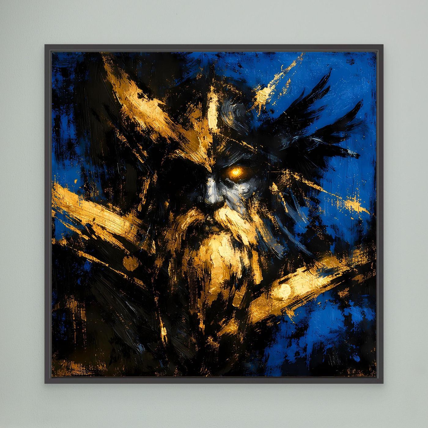 Leinwand Mythischer Nordischer Gott Odin | Abstraktes Wikinger Wandbild
