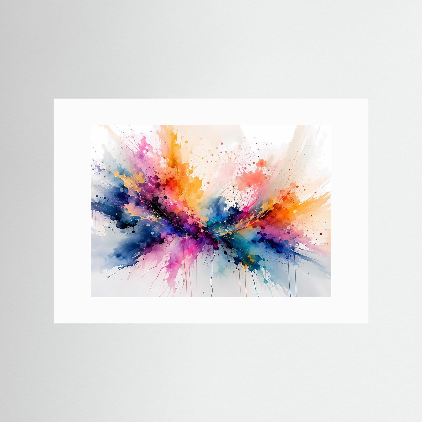 Abstraktes Aquarell Wandbild | Farbexplosion Poster | Moderne Alkohol Ink Kunst | Bunte Splash Art | Zeitgenössische Leinwand Dekoration