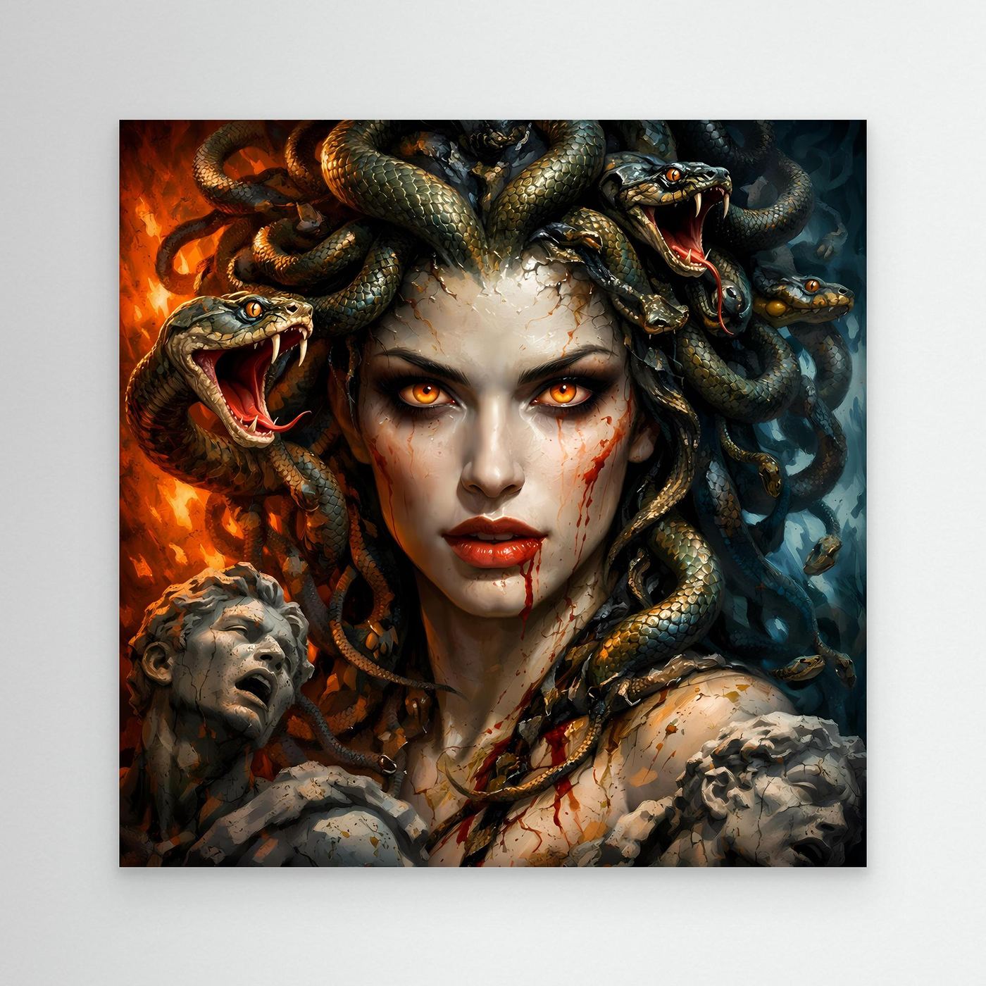 Leinwand Mythische Medusa mit Schlangenhaar | Griechische Mythologie Wandbild
