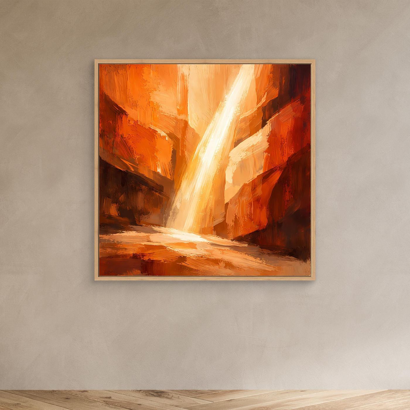 Leinwand Magischer Lichtstrahl im Canyon | Abstraktes Felsen Wandbild
