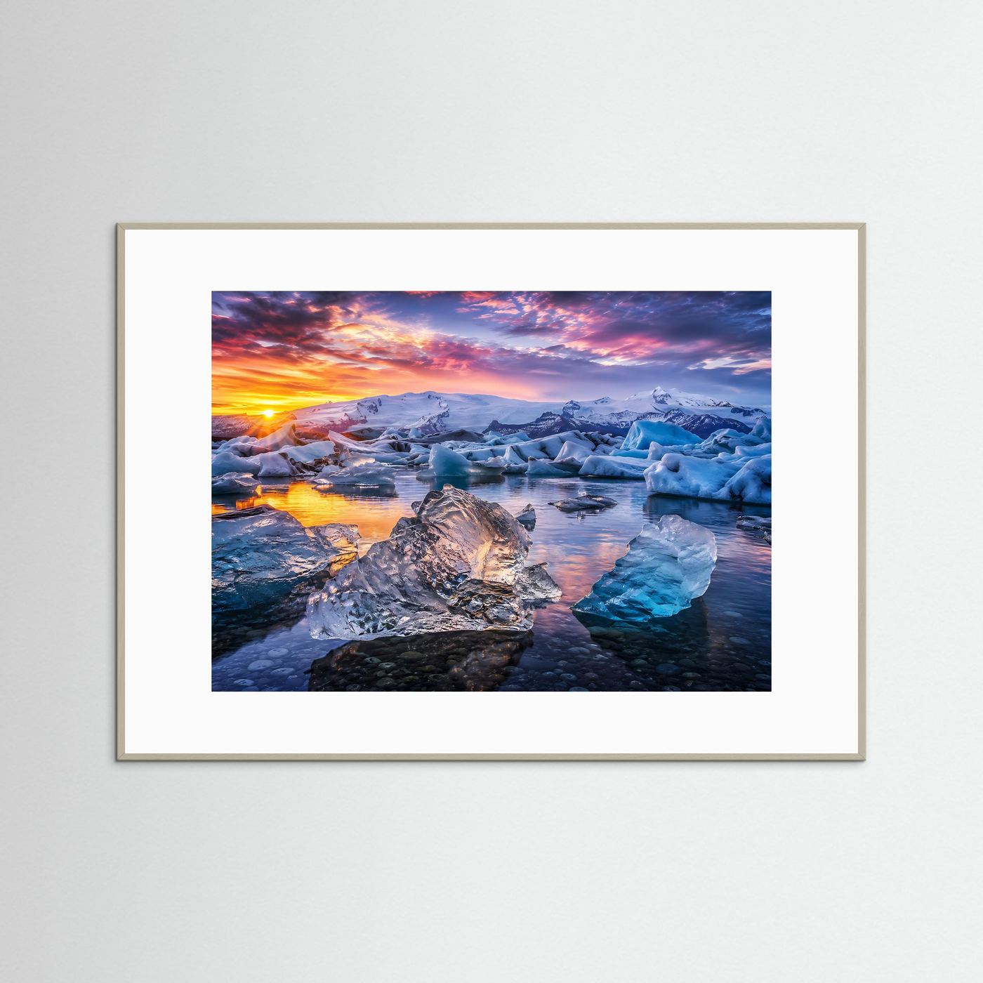 Majestätischer Gletscher bei Sonnenuntergang | Panorama Eis & Natur Poster Querformat