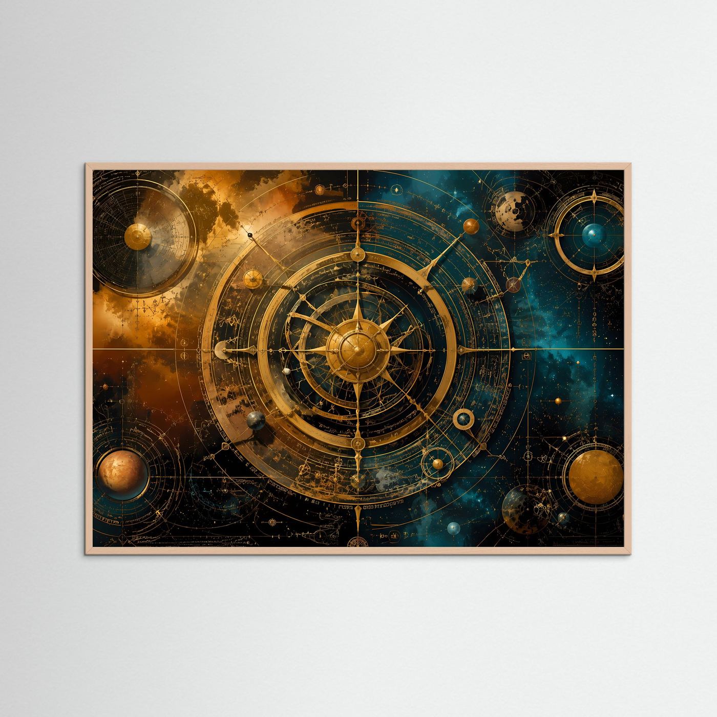 Kosmische Navigation | Astronomische Uhr & Astrologie Poster mit Gold- und Galaxie-Akzenten