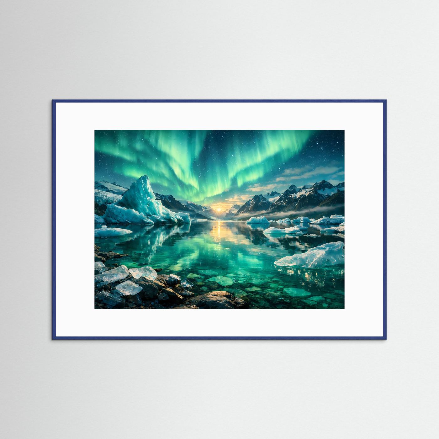 Magische Polarlichter über der Gletscherlandschaft | Natur & Nordlicht-Wandbild