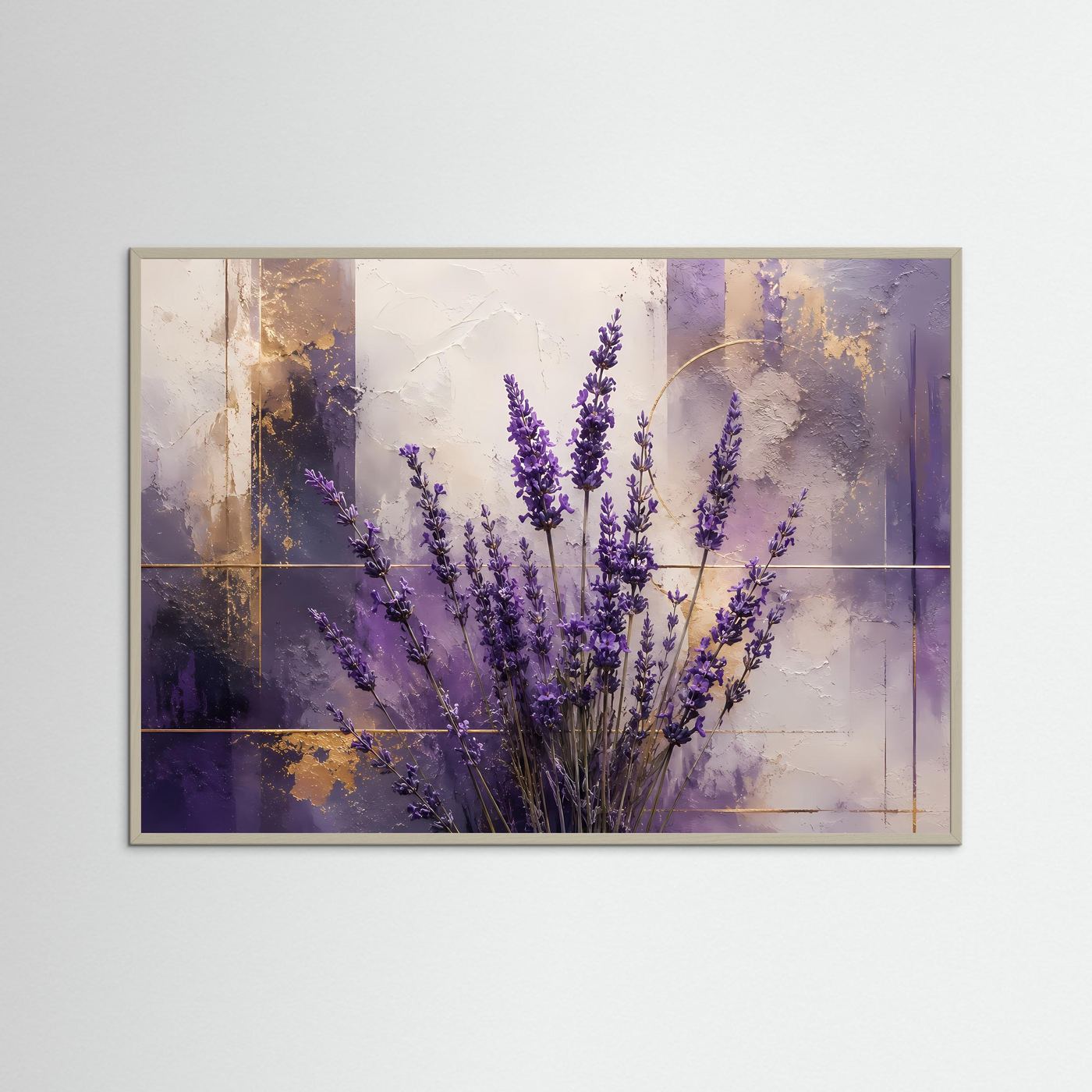 Zarter Lavendelduft | Abstraktes Blumen-Stillleben & Natur Poster im Querformat