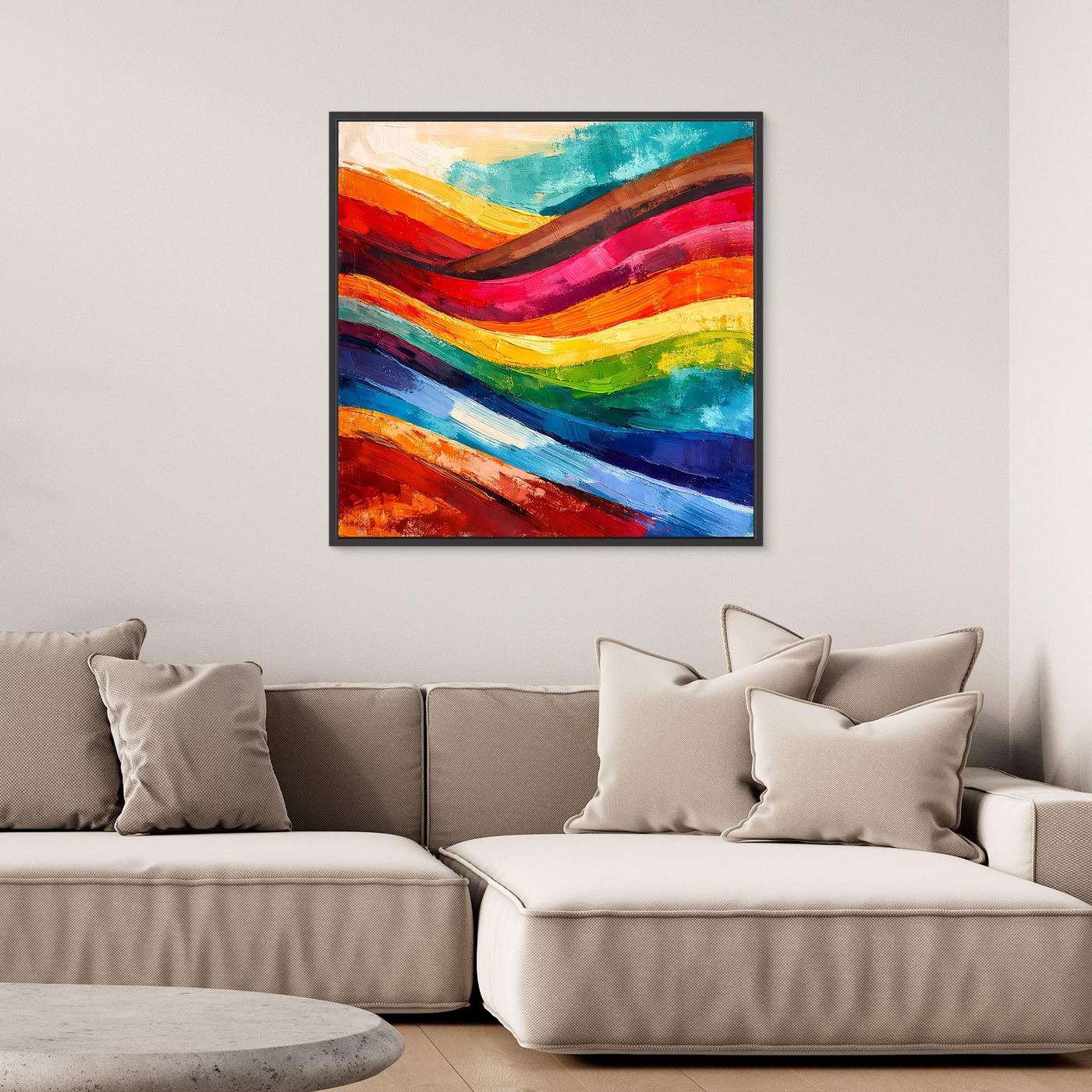 Abstraktes Farbenspiel Leinwandbild | Moderne Farbexplosion Kunst-Wandbild