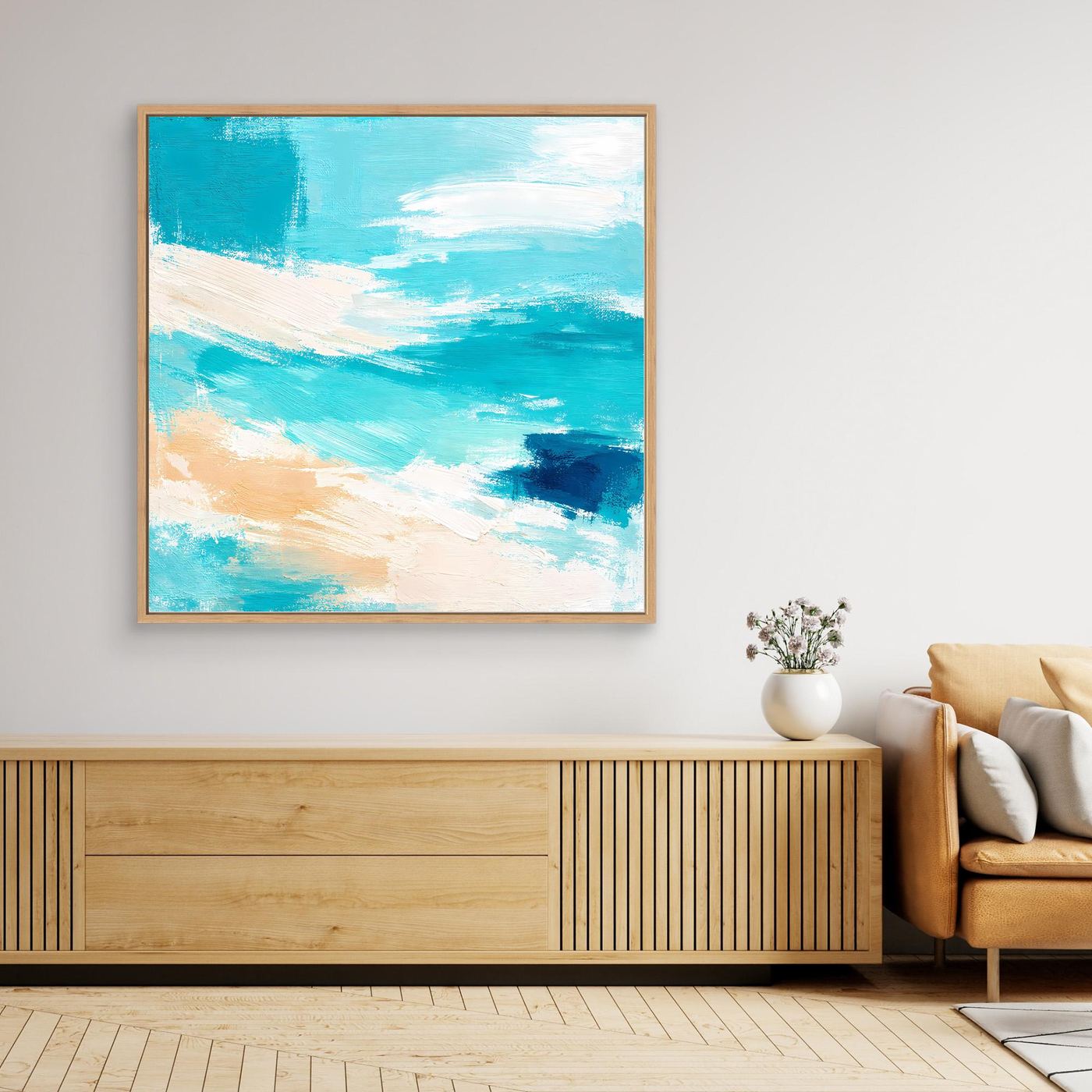 Leinwand Abstraktes Meeresrauschen am Strand | Modernes Ozean Wandbild